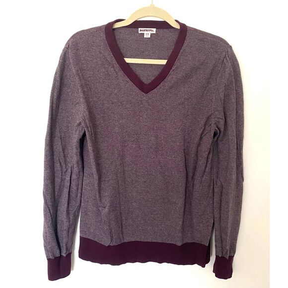 Merona V Neck Pullover Long Sleeve Stretchy Cotton Lightweight Sweater Sz M - Picture 1 of 6